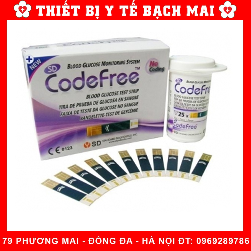 Que Thử Đường Huyết SD CodeFree [Hộp 50,25 Que]