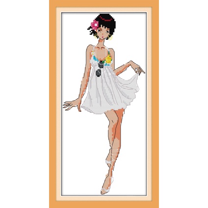 Joy Sunday Fashion show (2) Bộ dụng cụ thêu chữ thập được đóng dấu Bộ dụng cụ thêu hoa văn dễ dàng c