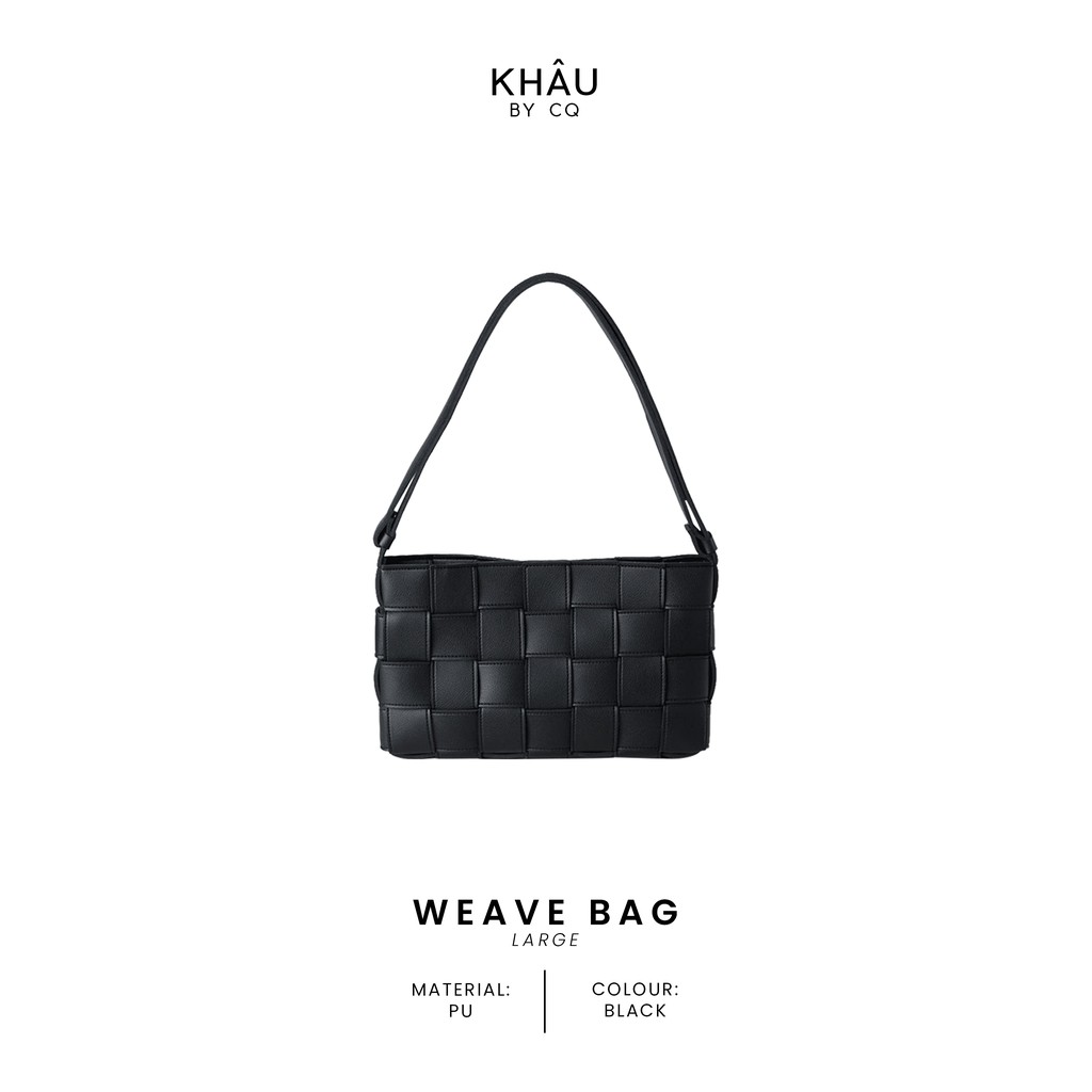 Túi da KHÂU BY CQ đan sợi đeo chéo Weave (size lớn)