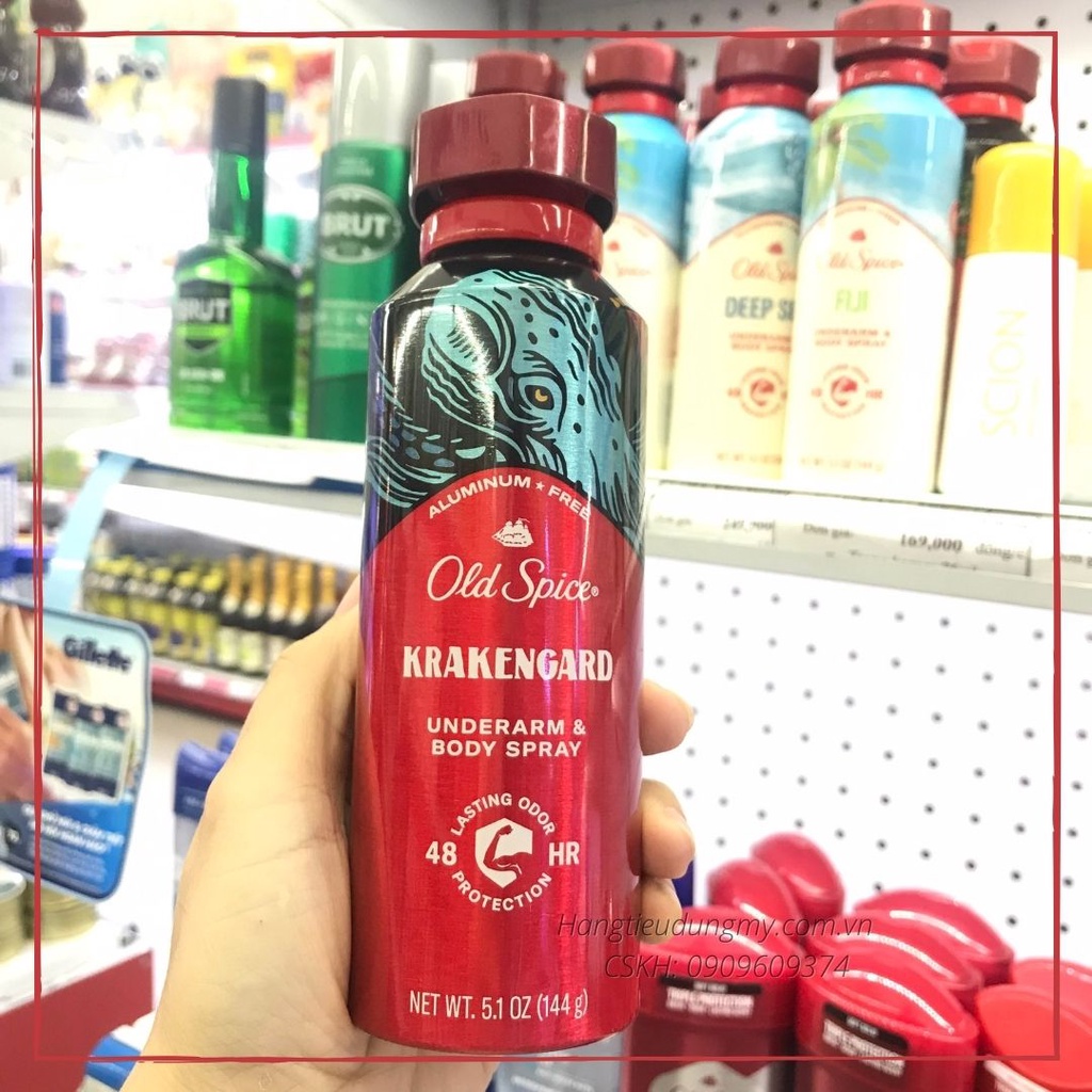 Xịt khử mùi toàn thân Old Spice Refresh Body Spray 144g