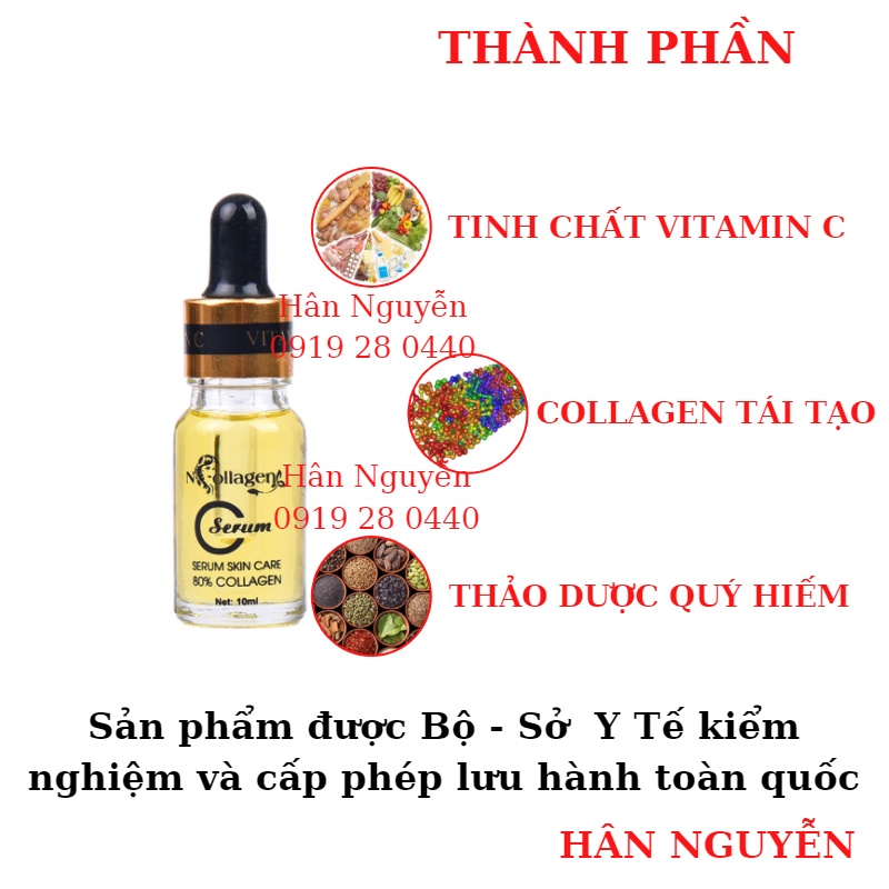 Serum tế bào gốc dưỡng ẩm Ncollagen Hân Nguyễn 10ml