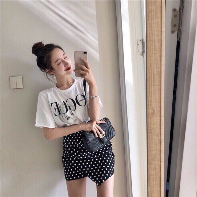 Set áo chữ tay con váy bi