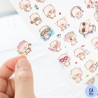 Set 6 sticker heo cute