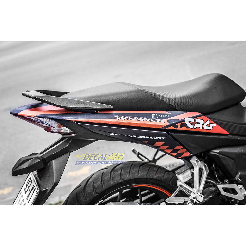 Tem xe Winner 150 thiết kế Repsol nhôm đỏ đen