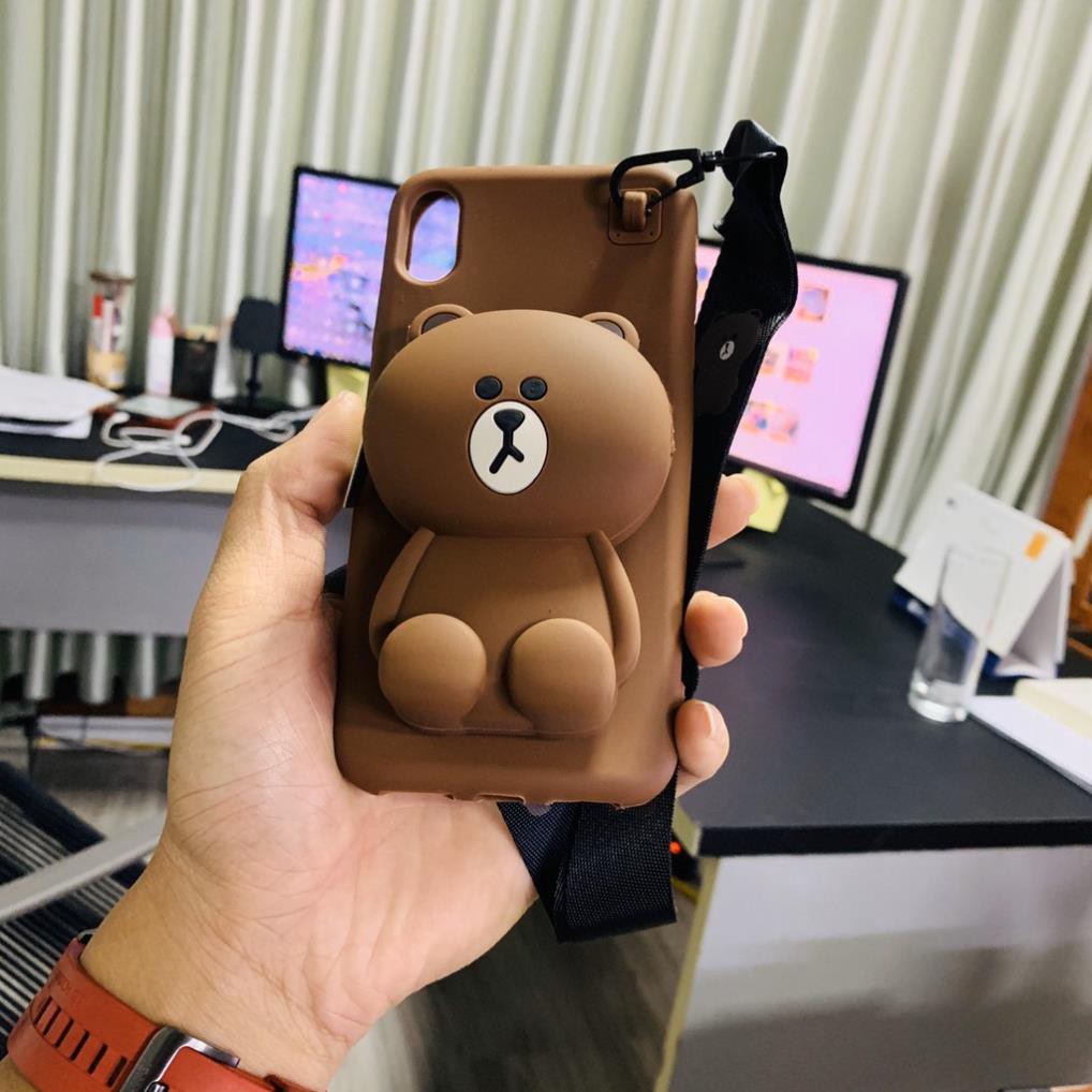 Ốp Lưng IPhone X/XS/XSMax Gấu Cute Có Túi Khóa - Siêu Phẩm HOT Nhất Thị Trường Hiện Nay