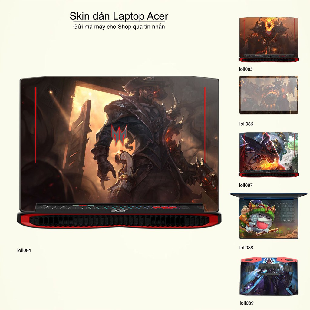 Skin dán Laptop Acer in hình Liên Minh Huyền Thoại nhiều mẫu 12 (inbox mã máy cho Shop)