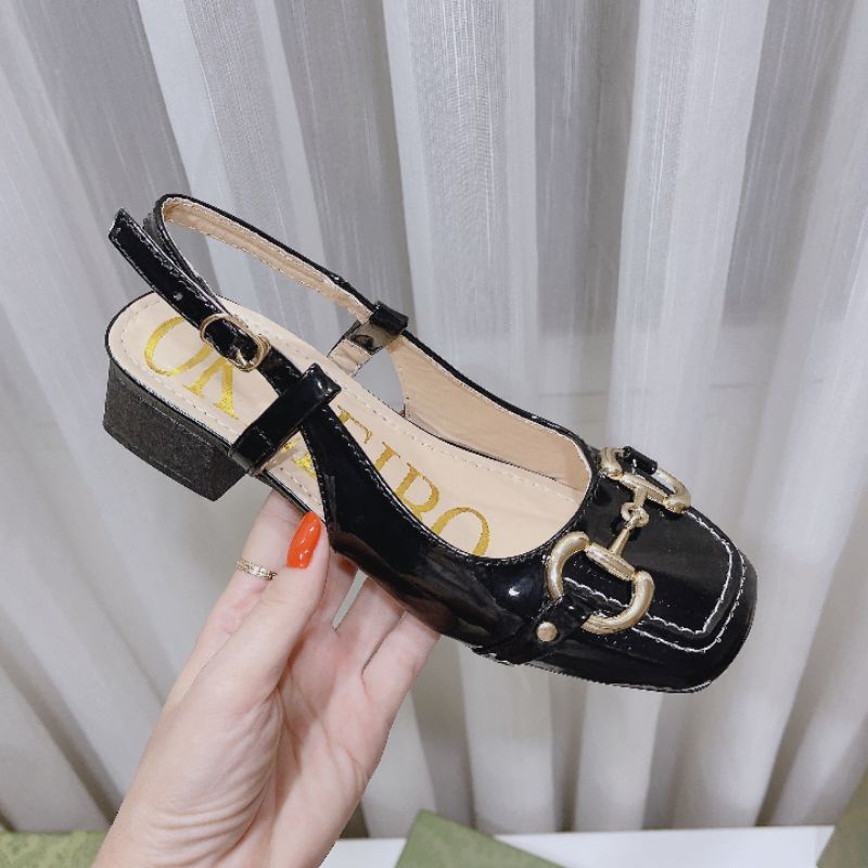 Giày sandal nữ gót vuông cao loại xịn