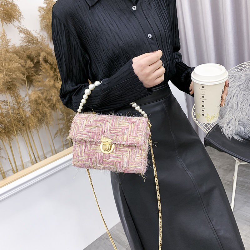 Len nhung xù kim tuyến làm túi Handmade siêu sang