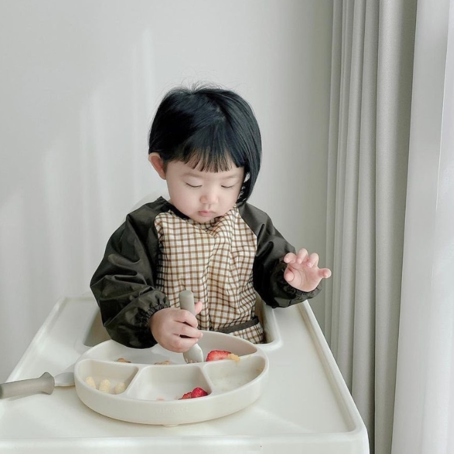 Khay Ăn Dặm Cho Bé Silicone Food Tray Bluemama Cao Cấp Chính Hãng Hàn Quốc, Khay Ăn Dặm Có Chia Ngăn Cho Bé
