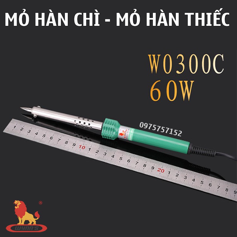 Mỏ hàn chì - Mỏ hàn thiếc 60W Wynn’s, sử dụng lõi gia nhiệt tăng cường, lên nhiệt nóng nhanh, mối hàn đẹp, bóng, an toàn