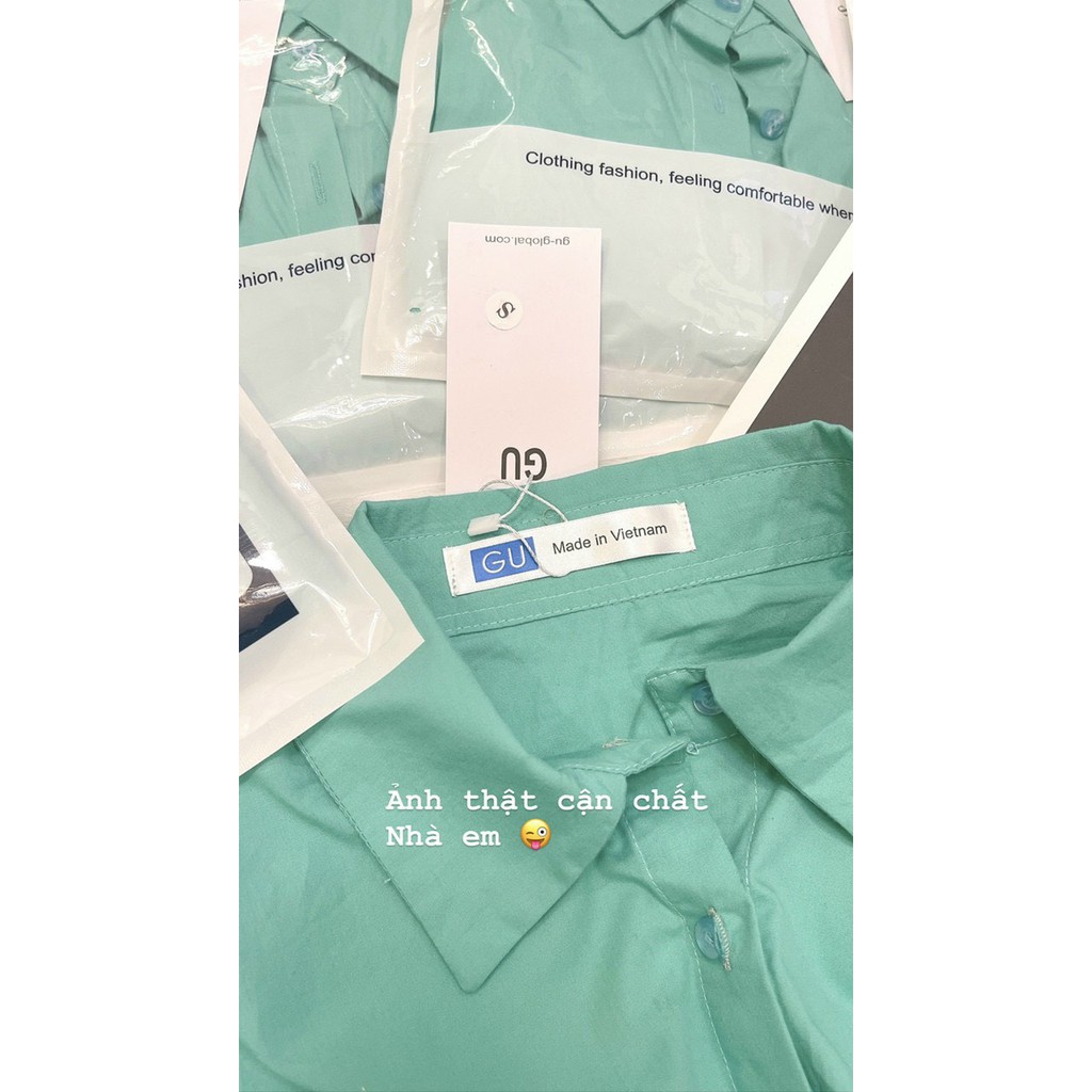 Áo sơ mi nữ xanh mint