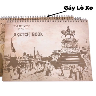 Sổ vẽ màu nước sketchbook lò xo A3 - 50 tờ / quyển - sổ vẽ sketchbook cao cấp - HOKAMI STORE