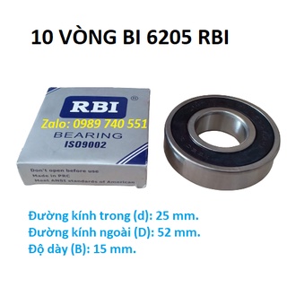 10 vòng bi 6205 rbi chất lượng cao