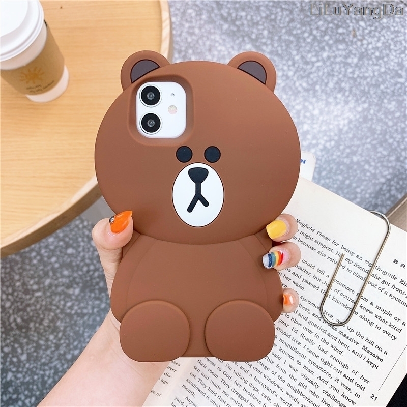 Dễ Thương Ốp Điện Thoại Silicon Mềm Hình Gấu Hoạt Hình Cho iphone 6 6s 7 8 plus x xr xs max 11 12 13 14 15 pro max se 2020