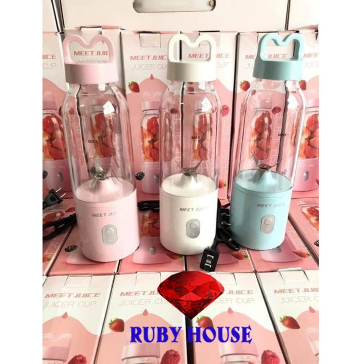 [BH 1 ĐỔI 1]Máy xay sinh tố cầm tay Meet Juice CHÍNH HÃNG ,  Xay cực nhanh 9s, động cơ khỏe, hàng cao câp-Ruby House