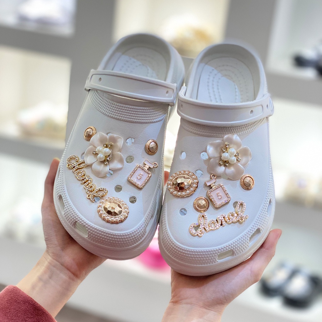 Set1/12pcs 3D charm sticker gắn dép cross dép cross cros Jibit dép cá sấu sandal Phụ Kiện Trang Trí Dép Quai Đính Hoa Xinh Xắn-AA03