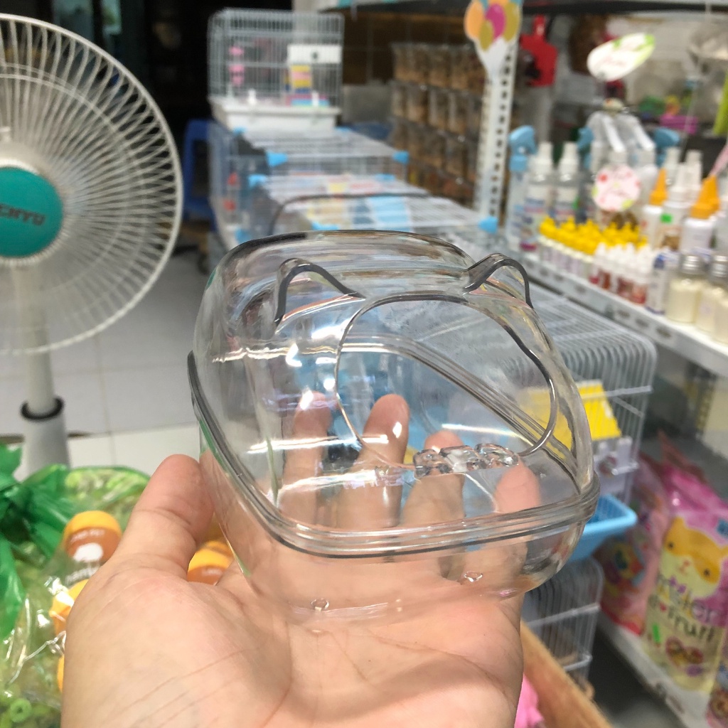 Nhà tắm hamster gấu lười trong suốt cho lồng hamster đủ size