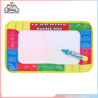 [0620]Kids Write Draw Paint Water Canvas Magic Doodle Mat With Pen Brushes 29*19Cm