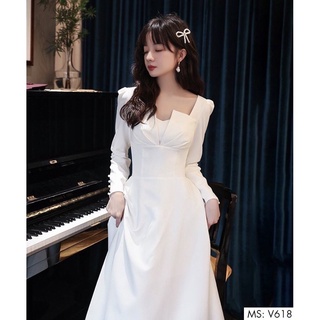 Đầm xoè tay dài bồng