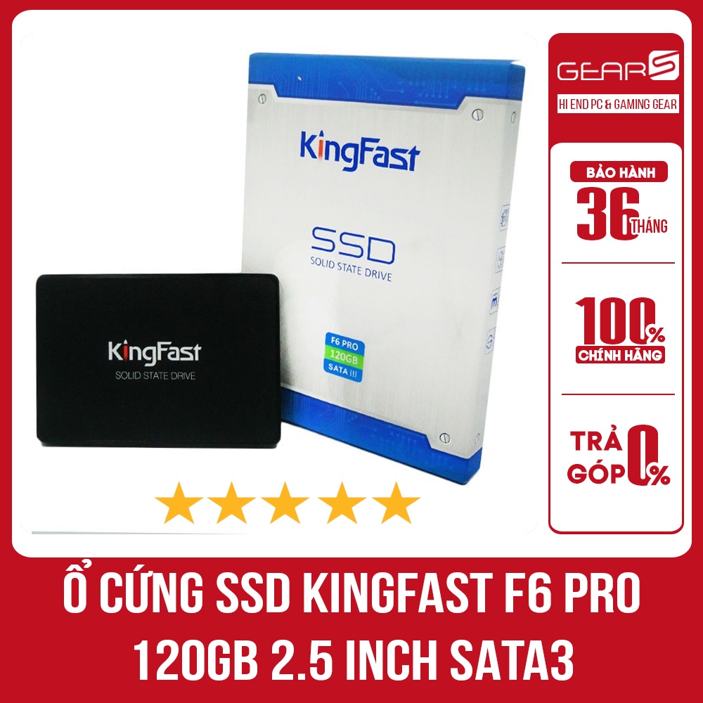 Ổ cứng SSD Kingfast F6 Pro 120GB 2.5 inch SATA3 (Đọc 550MBs - Ghi 450MBs) - Bảo hành chính hãng 36 tháng