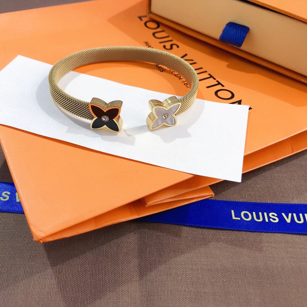 Lv Vòng Đeo Tay Đính Hoa Vuông Thời Trang