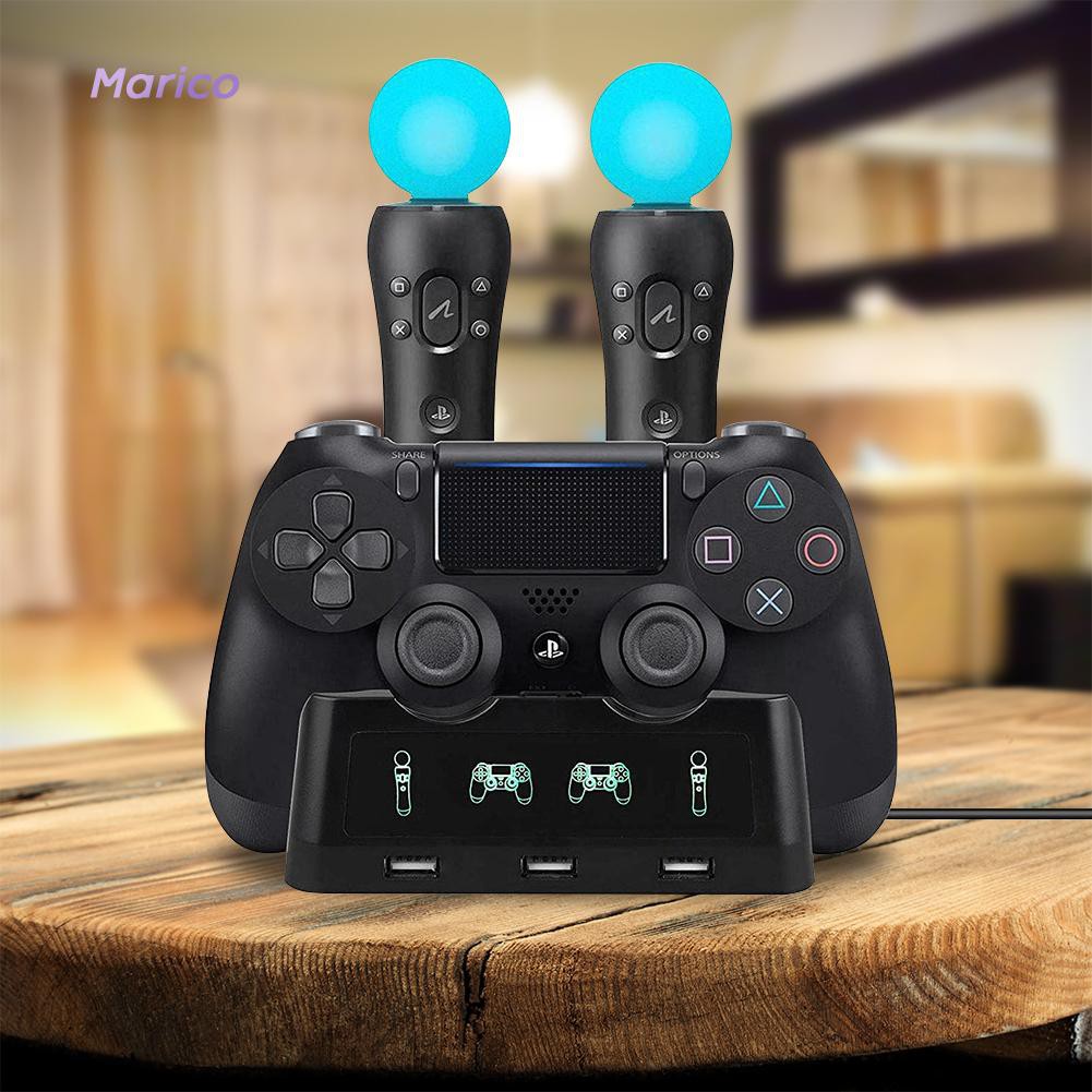 Đế Sạc Đứng 4 Trong 1 Cho Tay Cầm Chơi Game Ps4 + Ps Move