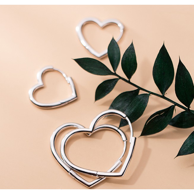 Bông Tai Bạc ITALY S925 Trái Tim Thời Trang - B2533 - Bảo Ngọc Jewelry