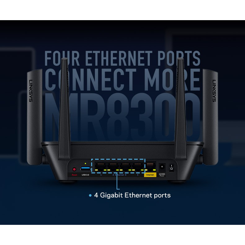 Bộ phát wifi gaming router Mesh Linksys Mr8300 tri-band ac2200mb hàng US mới đẹp. | BigBuy360 - bigbuy360.vn
