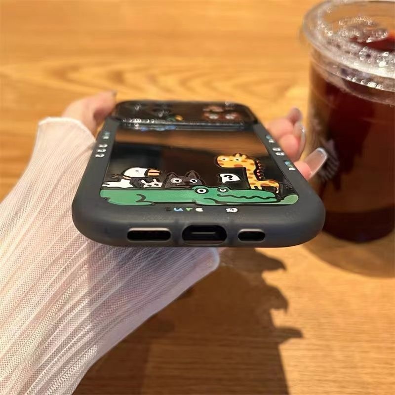 Ốp Điện Thoại Trong Suốt In Hình Hươu Cao Cổ Hoạt Hình Cho iPhone 12 13 11 Pro Max X Xs Max Xr opje