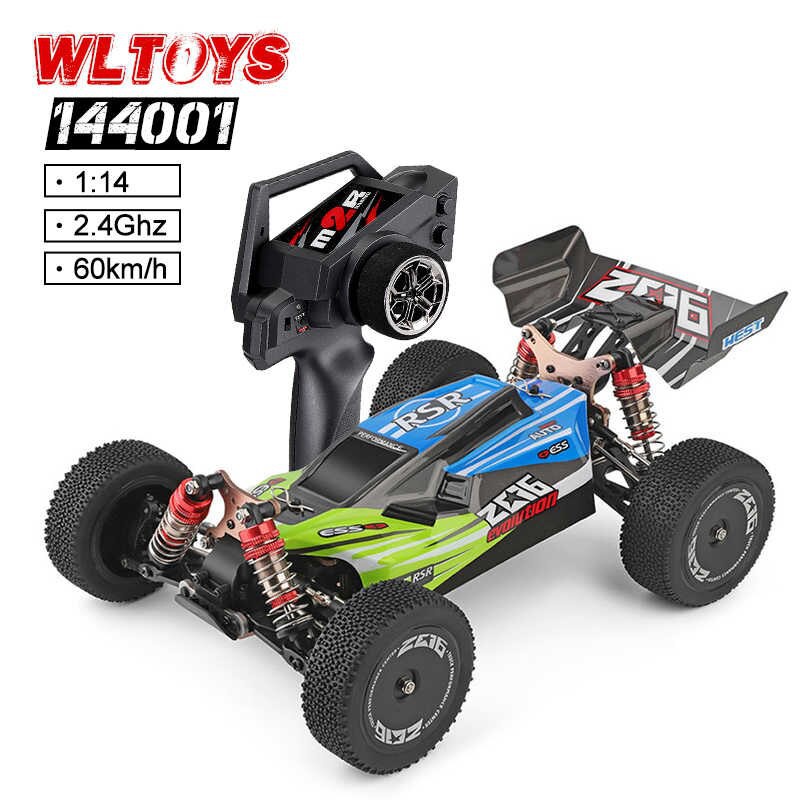 Xe Ô tô Wltoys 144001 tỷ lệ 1/14 Siêu tốc độ 60km/h Chuẩn Thi Đấu 4wd Giảm sóc Kim Loại Phuộc Nhôm Quái Xế XK 144001