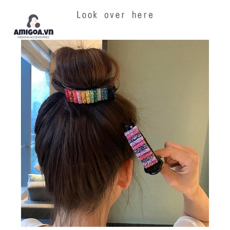 Kẹp Tóc Họa Tiết Cầu Vồng Dễ Thương Thời Trang Cho Nữ