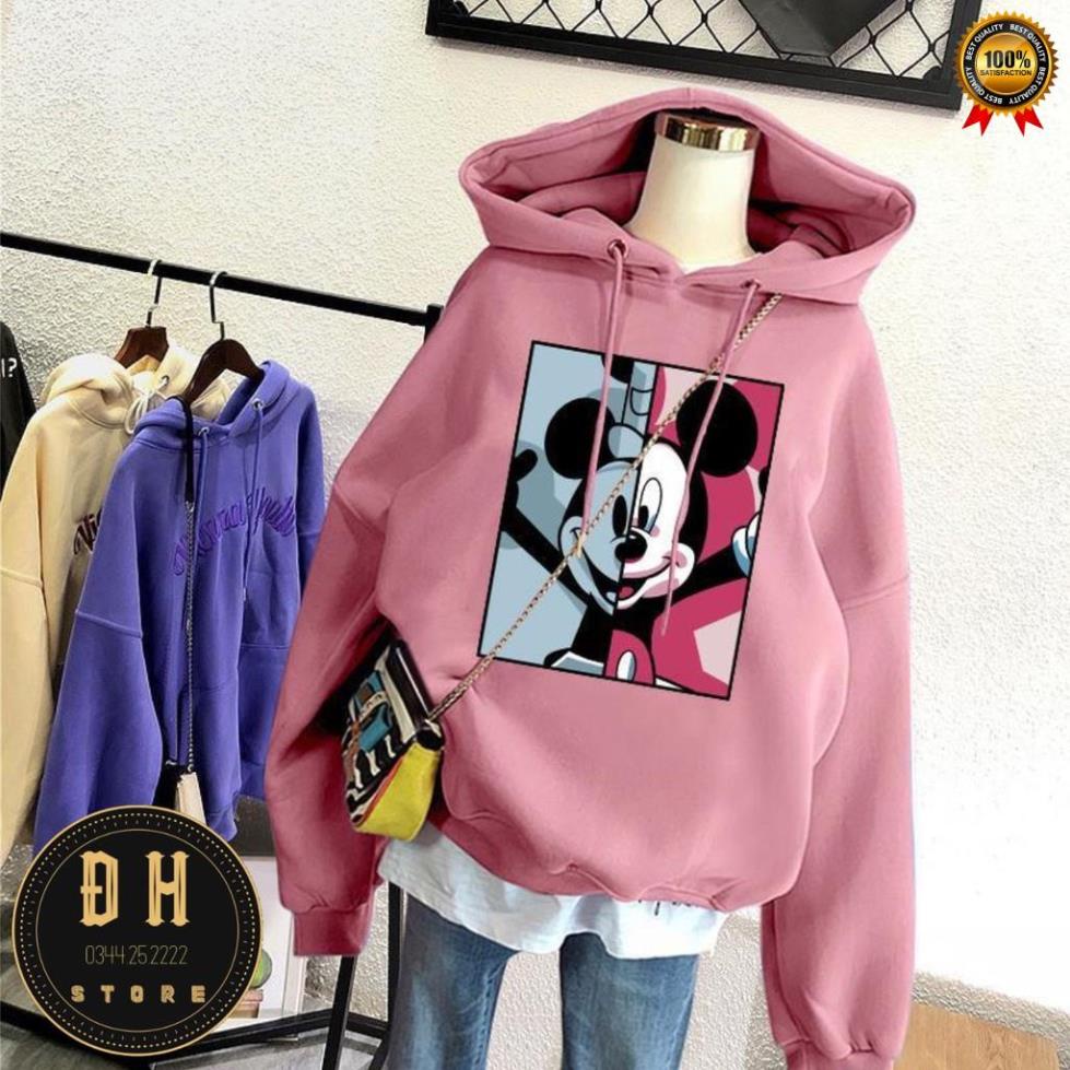 (Mẫu Mới 2021) Áo Hoodie Chuột Mickey  Có Mũ Nam Nữ Chất Nỉ Bông Dày Dặn Form Rộng Unisex- Áo Nỉ Nam Nữ Ulzzang . | BigBuy360 - bigbuy360.vn