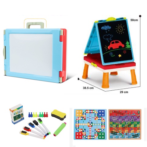 Bảng Viết Vẽ 2 Mặt Chân Chữ A Loại Đẹp Cho Bé Phát Triển Tư Duy Trí Tuệ kèm bộ cờ cá ngựa