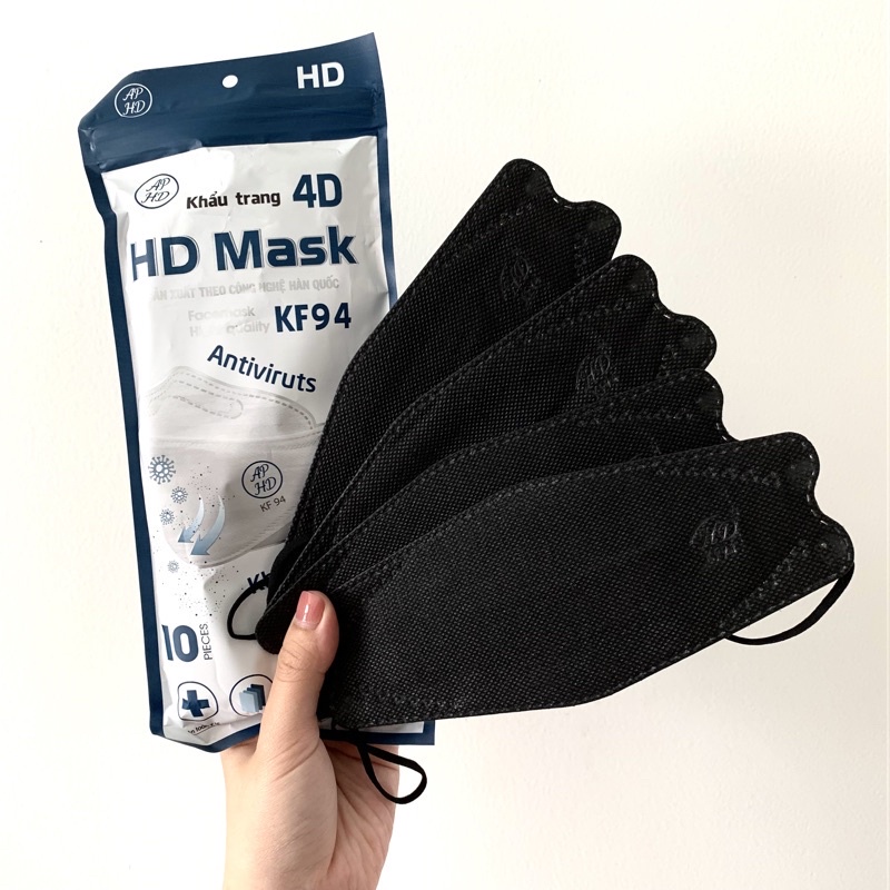 [CHÍNH HÃNG] COMBO 10 TÚI 100 Khẩu Trang 4D KF94 HD Mask NHIỀU MÀU Chống Bụi Mịn Và Kháng Khuẩn Tiêu Chuẩn Hàn Quốc
