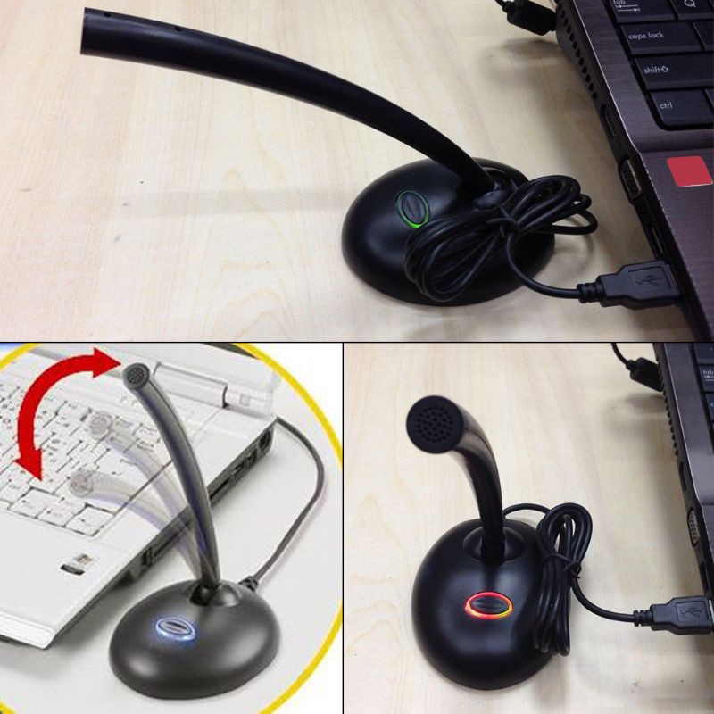 H.S.V✺USB Desktop Noise Cancelling Mic Microphone for PC Computer Laptop Use Accessory