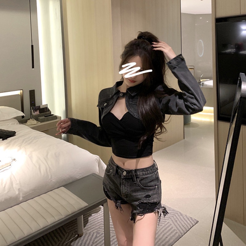 Áo Khoác Denim Ngắn Thời Trang Mùa Thu Dành Cho Nữ