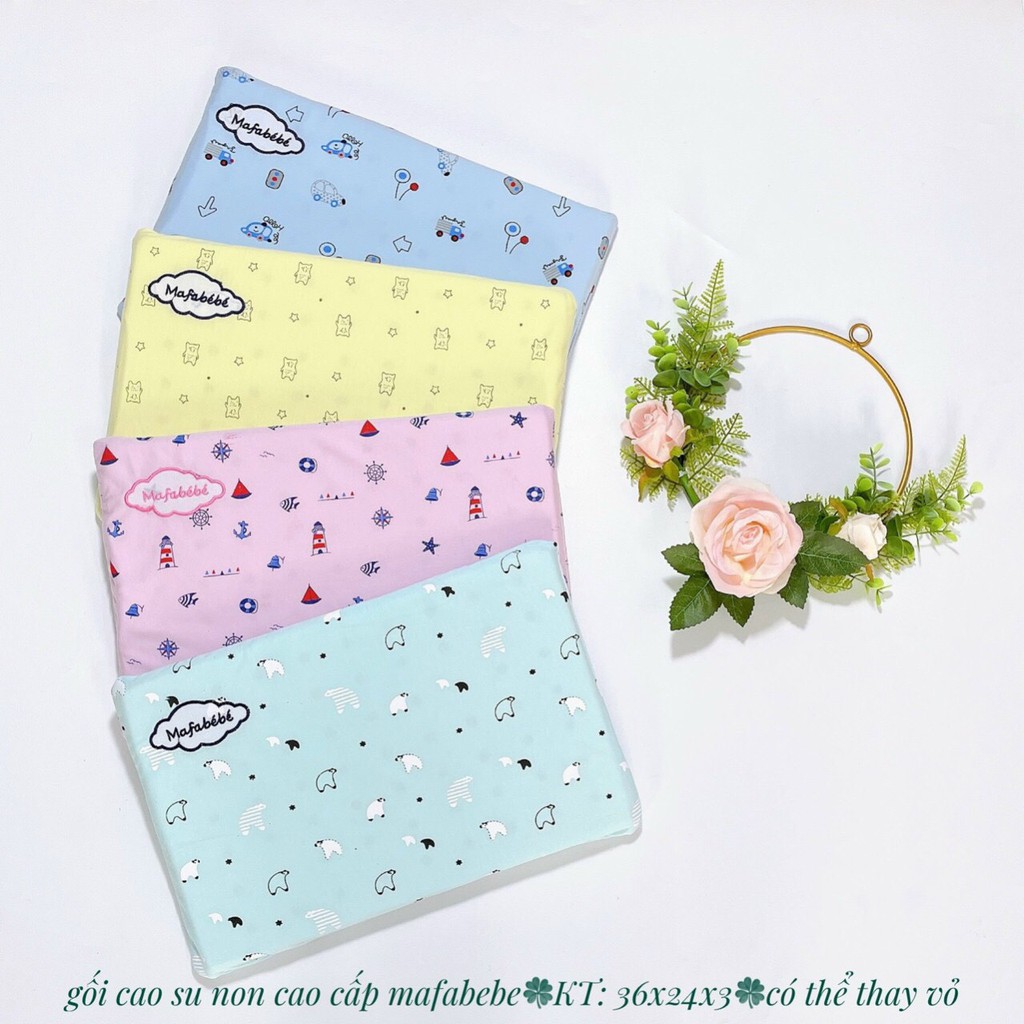 Gối  cao su MAFABEBE hàng túi zip có lỗ thông hơi chống bẹp đầu cho bé