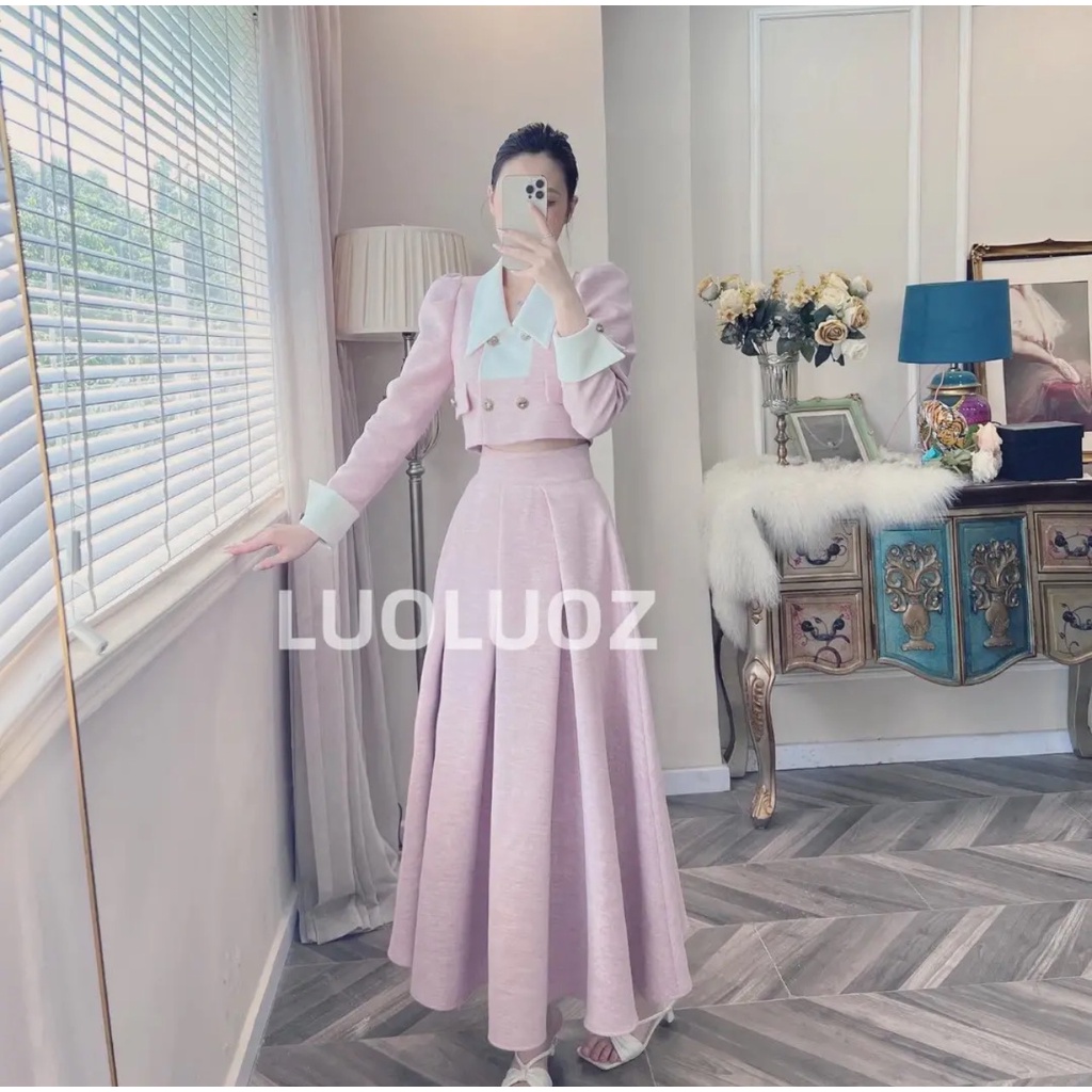 Bộ Áo Khoác + Quần Short Lưng Cao Thời Trang Thu Đông 2022 Cho Nữ