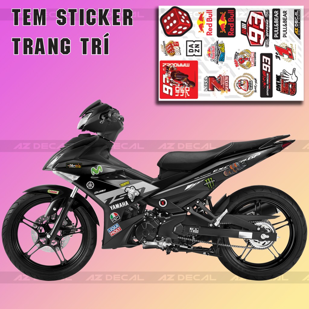 [Set A4] Sticker Dán Xe Chủ Đề Mazques | Trang Trí Xe Máy, Xe Điện, Nón Bảo Hiểm, Laptop, Điện Thoại