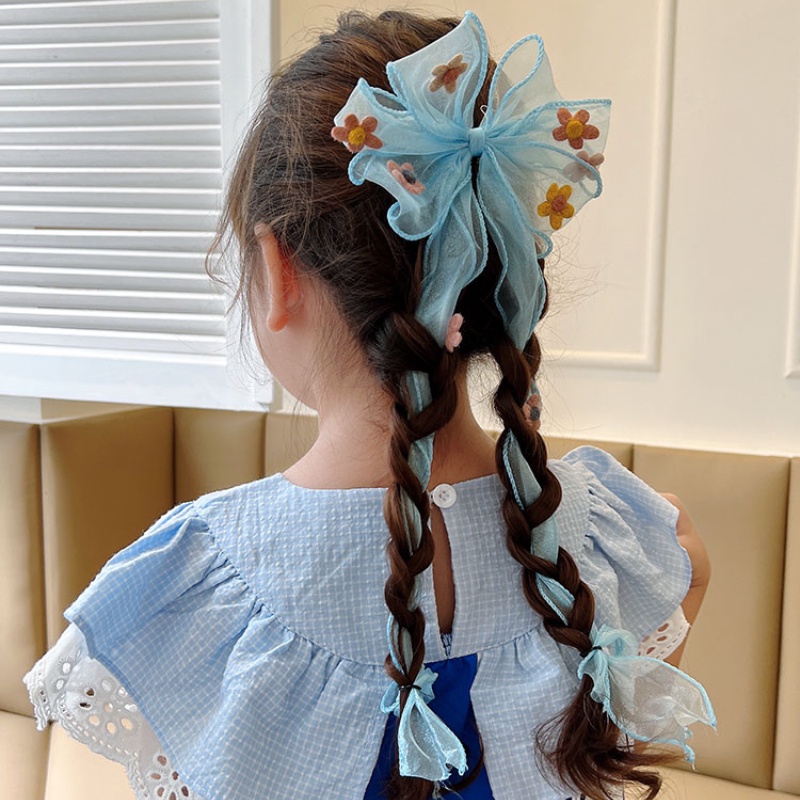 Kẹp Tóc Nơ Ruy Băng Dài Dễ Thương Cho Bé Gái