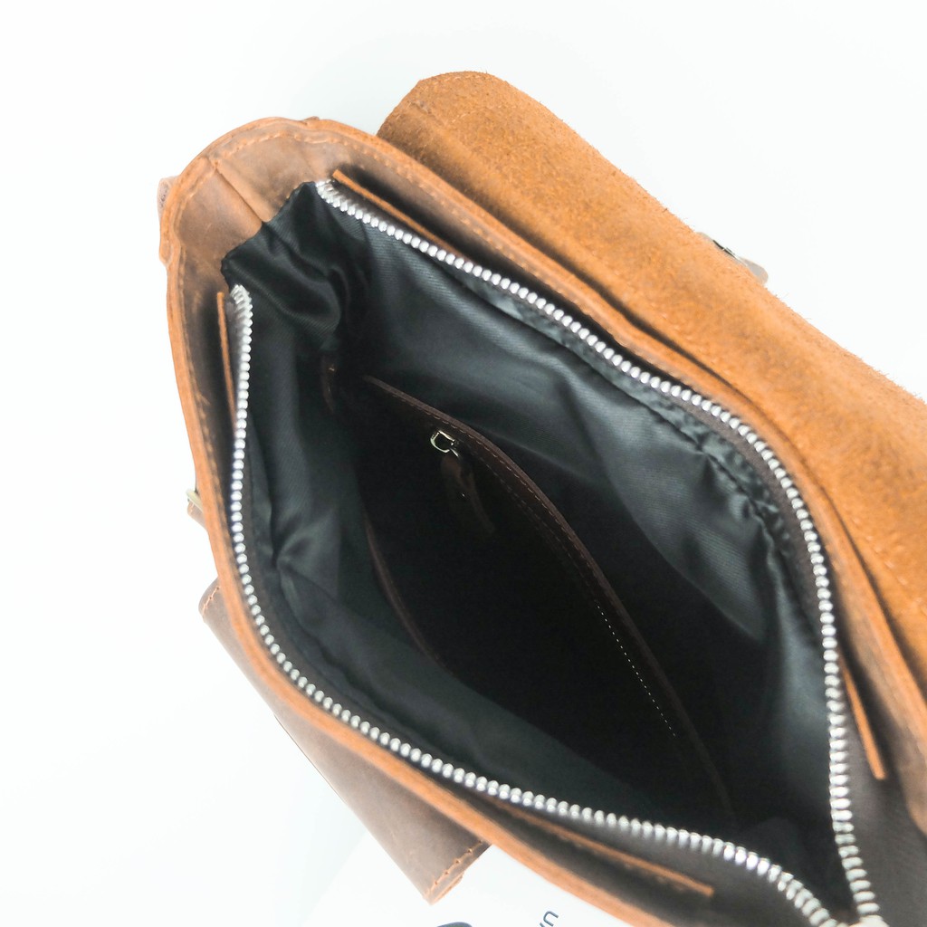 Túi chéo da sáp Crazy horse Messenger classic - Manuk Leather | BigBuy360 - bigbuy360.vn