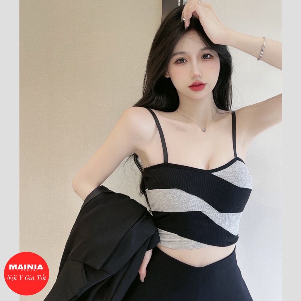 Áo Bra 2 Dây Cotton Gân Tăm Siêu Hot Thời Trang Áo Croptop Cotton Thấm Hút Co Giãn Mainia Shop