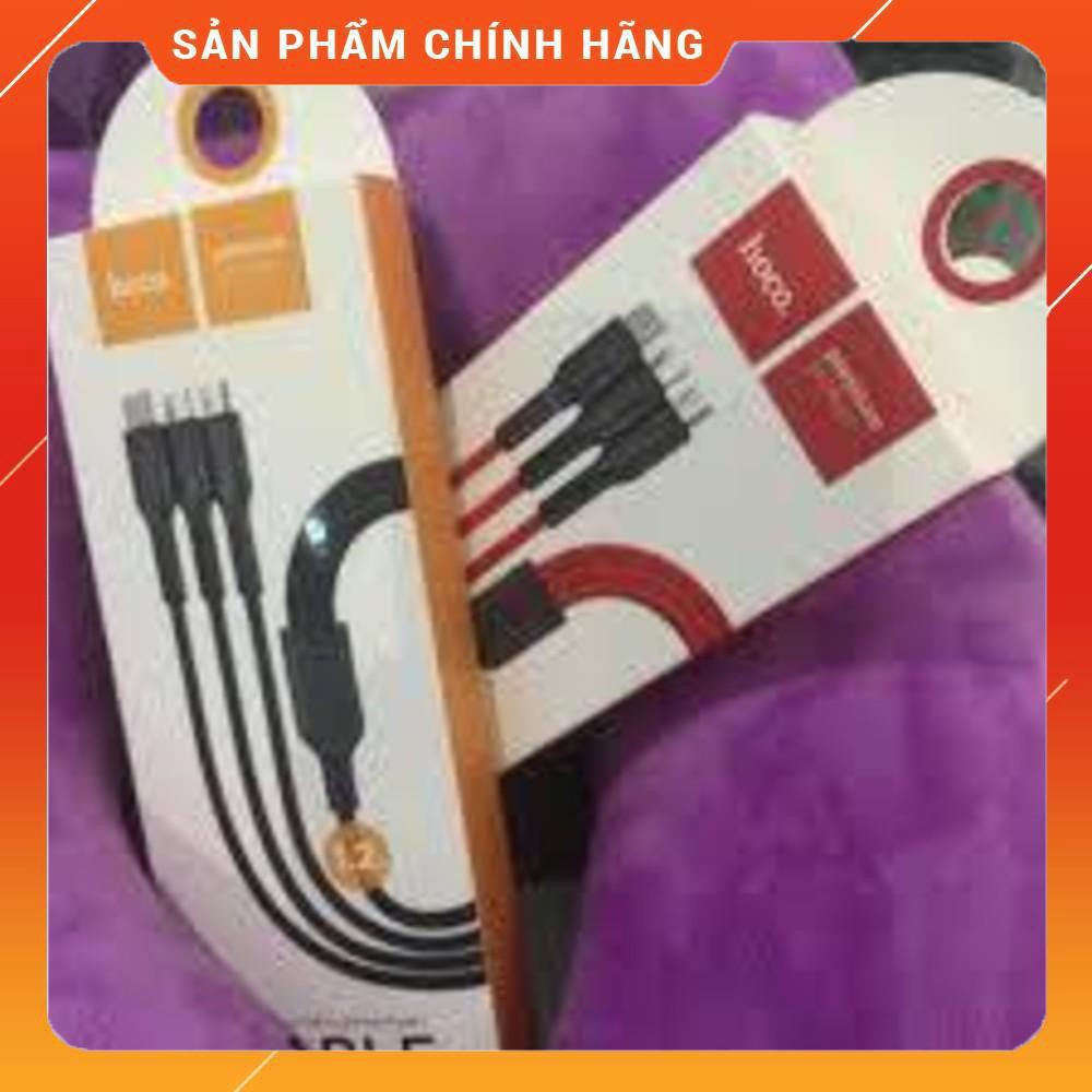 Cáp 3 đầu Hoco U31 Dây Dù Dài 1,2 Mét   Lightning - Micro USB - Type C .