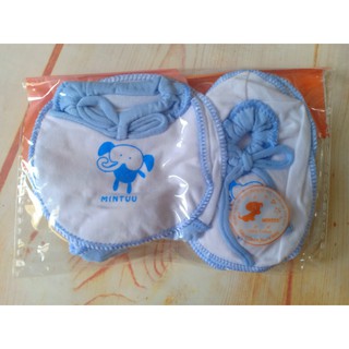 Set bao tay bao chân cột dây trắng Mintuu