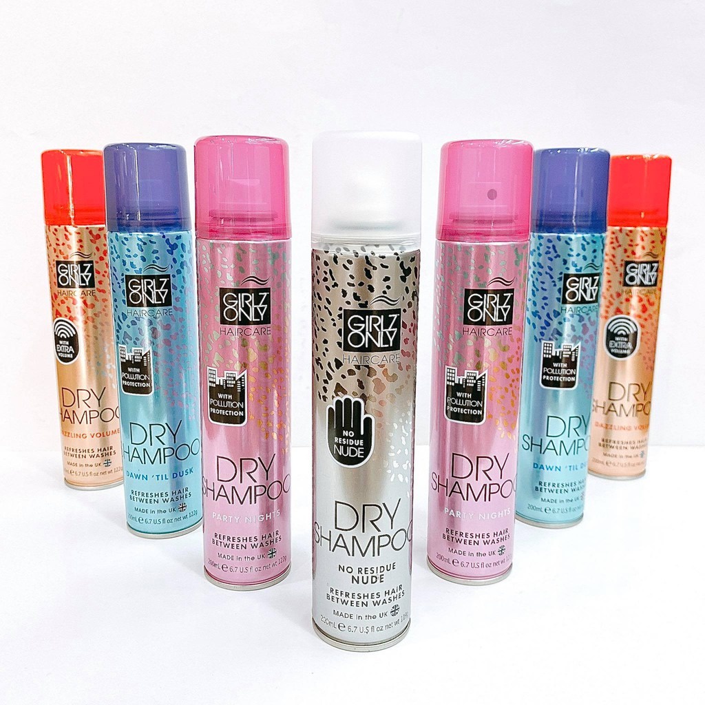 Dầu Gội Khô Girlz Only Party Nights / Dawn 'Til Dusk / Dazzling Volume / No Residue Nude 200ml - Bovie Cosmetics