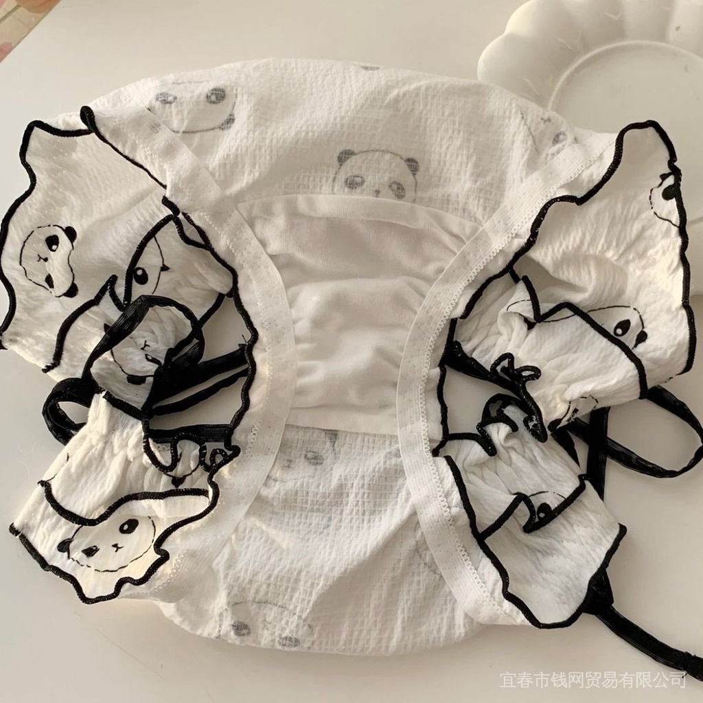 Quần Lót Dây Buộc Màu Trắng Đen Hình Gấu Trúc Dễ Thương Quyến Rũ Cho Cặp Đôi