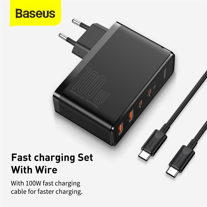 [COD] Cốc sạc nhanh Baseus 100w USB Type C Pd Qc 4.0 3.0 USB-C Type-C cho Iphone 1112 Pro Max MacBook pro