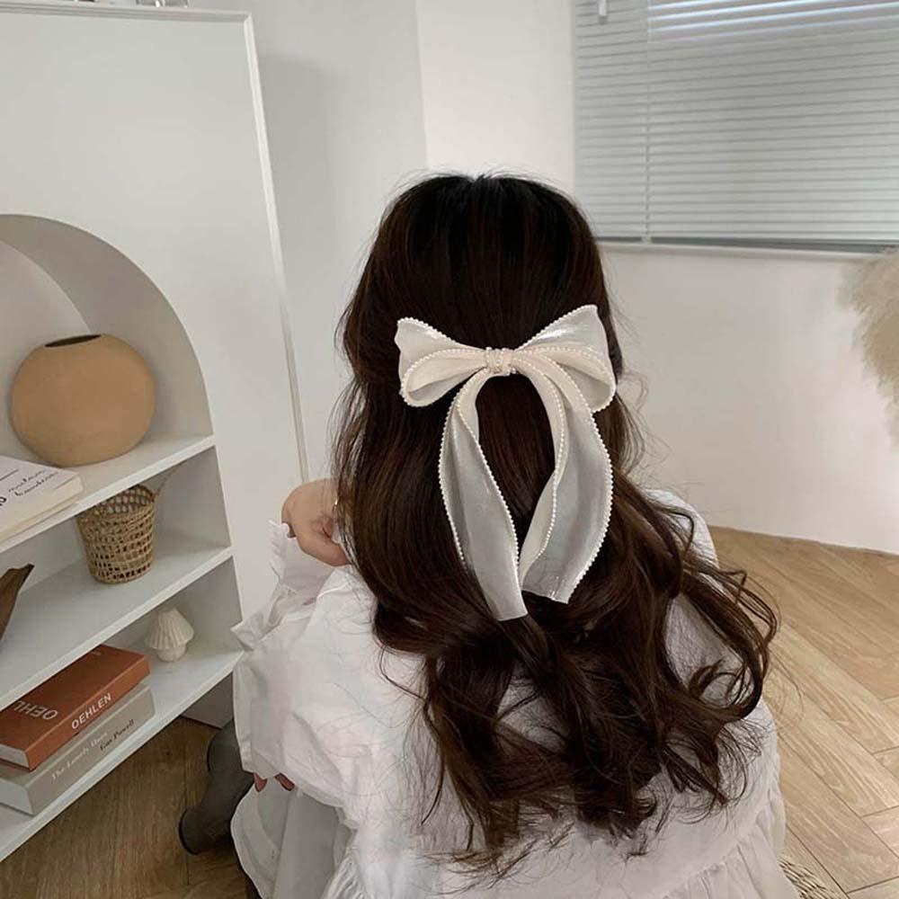 Kẹp Tóc Nơ Bằng Lụa Thời Trang Hàn Quốc