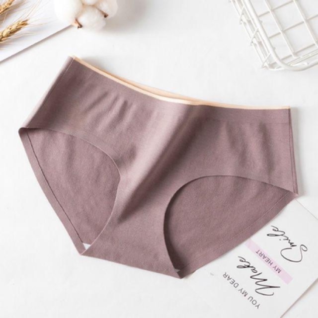Quần lót nữ cotton ép trơn không đường may, quần lót nữ không viền kháng khuẩn xuất Nhật | BigBuy360 - bigbuy360.vn