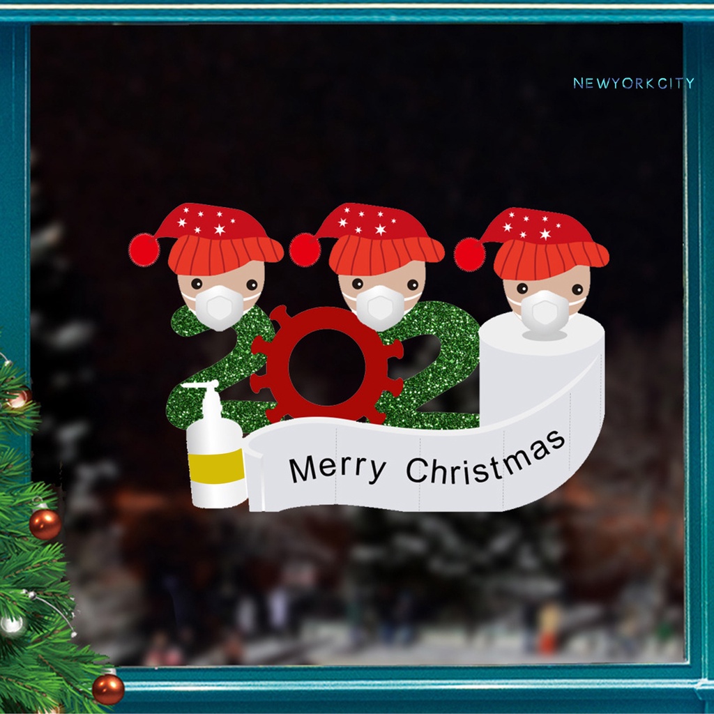 Sticker PVC Dán Tường Chống Thấm Nước Họa Tiết Giáng Sinh Dễ Thương Bắt Mắt